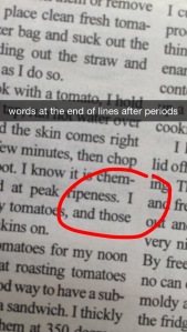 words at the end of lines after periods 2